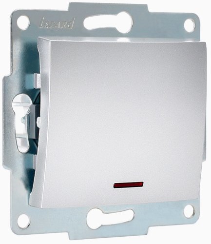 Выключатель с подсветкой без рамки Lezard Karina 1-кл. матовое серебро фото Выключатель с подсветкой без рамки Lezard Karina 1-кл. матовое серебро картинка